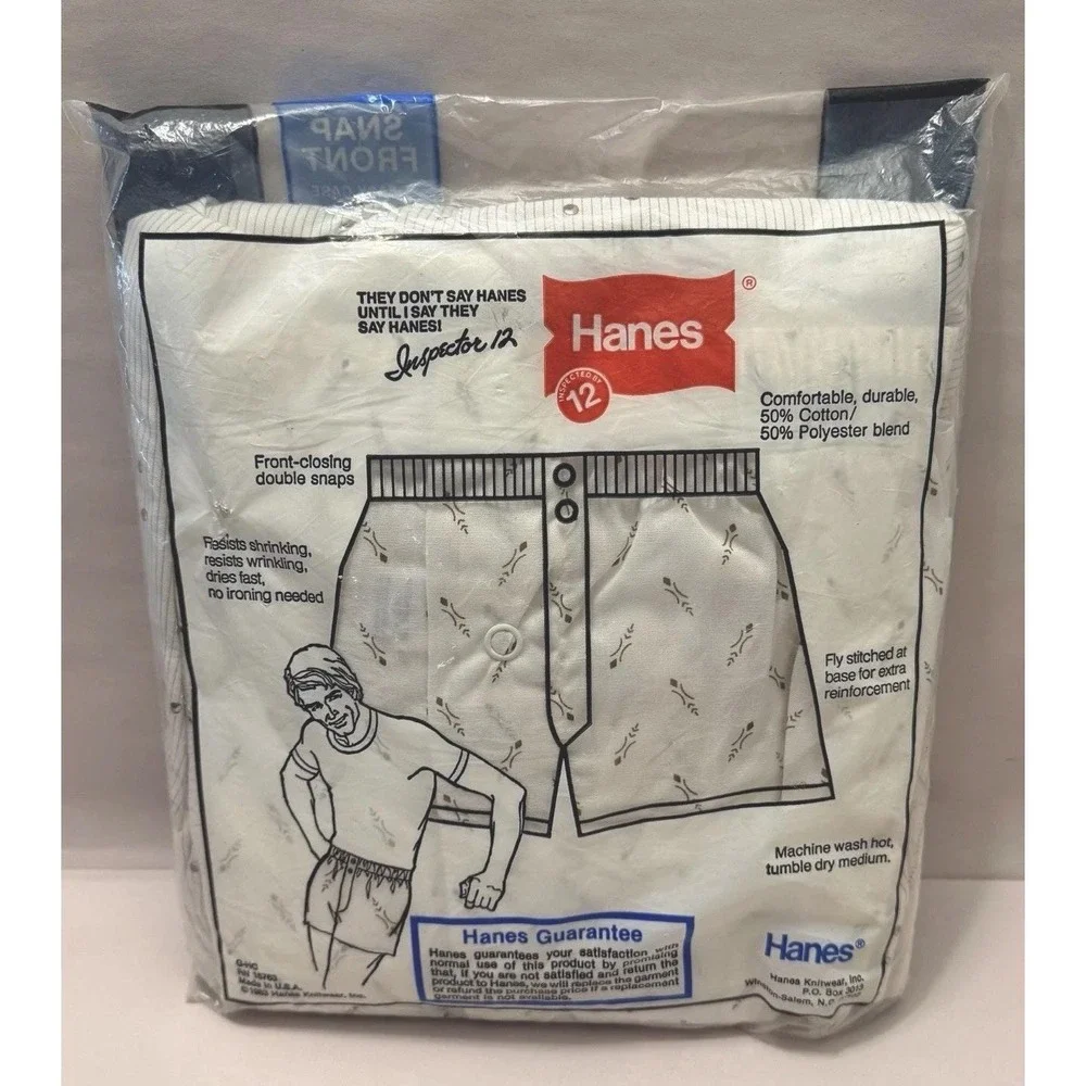 Mens Vintage Hanes Gripper Boxers 3 Pack Size 32 Sealed Deadstock Underwear Snap
